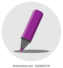 Colorful marker pen icon. Highlighter pencil for school or kids