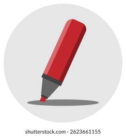 Colorful marker pen icon. Highlighter pencil for school or kids