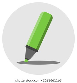 Colorful marker pen icon. Highlighter pencil for school or kids