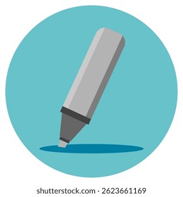 Colorful marker pen icon. Highlighter pencil for school or kids