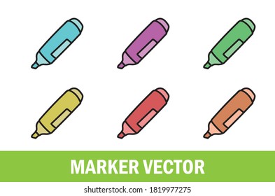 Colorful marker pen vector for designer.
