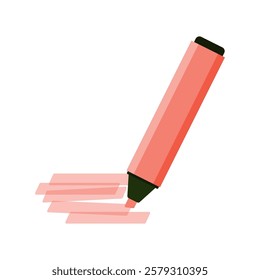 Colorful marker pens set. Highlighter pencil for school or kids