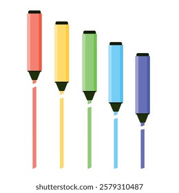 Colorful marker pens set. Highlighter pencil for school or kids