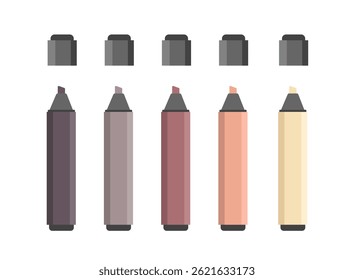 Colorful marker pens set. Highlighter pencil for school or kids	