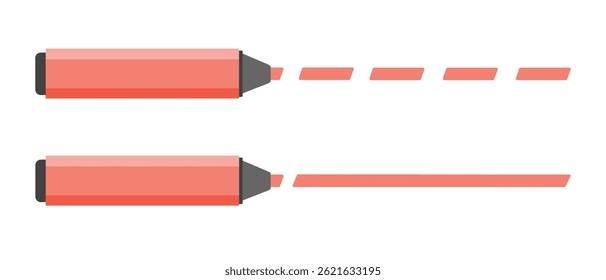 Colorful marker pens set. Highlighter pencil for school or kids	