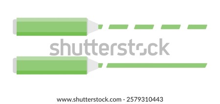 Colorful marker pens set. Highlighter pencil for school or kids