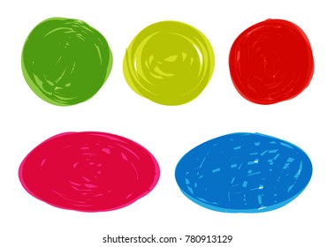 Colorful marker stains.Grunge design elements.Vector illustration.