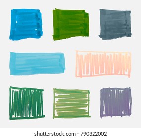 Colorful marker stains.Grunge design elements.Vector illustration.