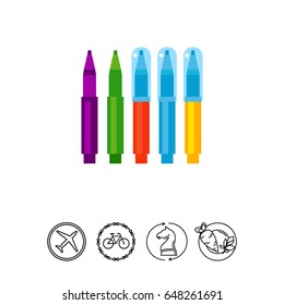 Colorful markers vector icon