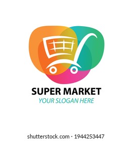 Logo de mercado colorido con ilustración de vector degradado