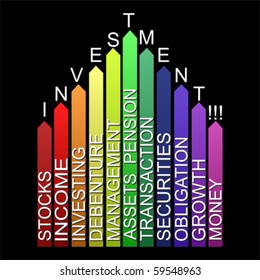 colorful  MARKETING text , vector