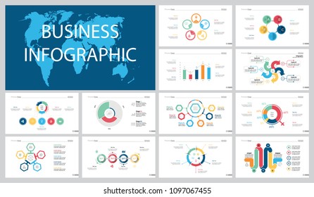 Colorful marketing or training concept infographic charts set