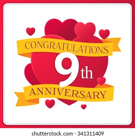 colorful marriage anniversary logo