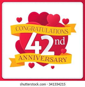 colorful marriage anniversary logo