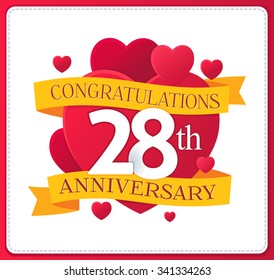 colorful marriage anniversary logo