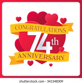 colorful marriage anniversary logo