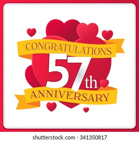 colorful marriage anniversary logo