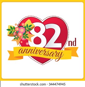 colorful marriage anniversary logo