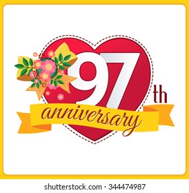 colorful marriage anniversary logo