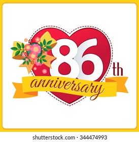 colorful marriage anniversary logo