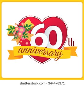 colorful marriage anniversary logo