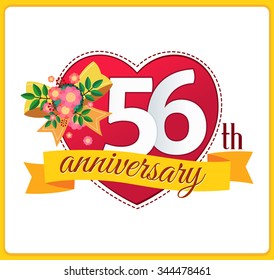 colorful marriage anniversary logo