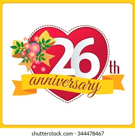 colorful marriage anniversary logo