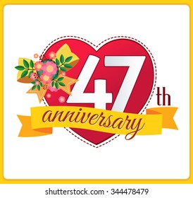colorful marriage anniversary logo