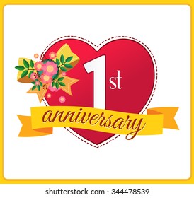 colorful marriage anniversary logo