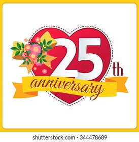 colorful marriage anniversary logo
