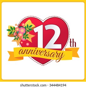 colorful marriage anniversary logo