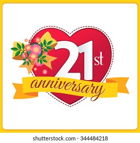colorful marriage anniversary logo