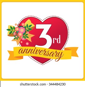 colorful marriage anniversary logo