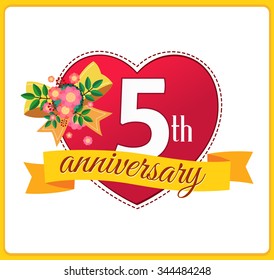 colorful marriage anniversary logo