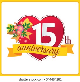 colorful marriage anniversary logo