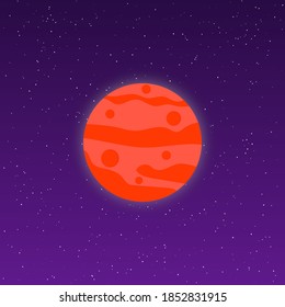 Icono colorido del planeta Mars. Ilustración del vector