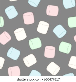 Colorful marshmallow. Seamless vector pattern