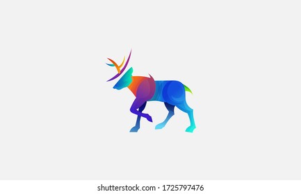Farbiges Design des Mascot Deer Logos Vector-Template-Logos