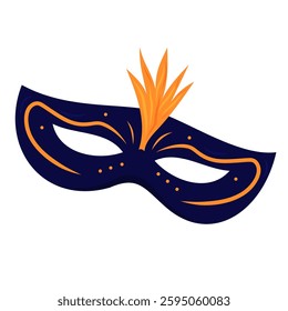 Colorful mask with orange accents for festive celebrations at night