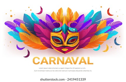 colorful masks brazilian festival holiday celebration greeting invitation postcard culture and tradition carnival party concept