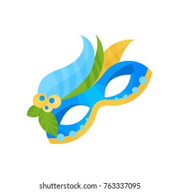 Colorful masquerade mask, carnival mask with feathers vector Illustration