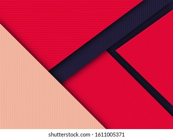 Colorful Material Design Background with Striped Pattern.