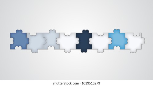 Colorful Material Design Puzzles Pieces. Puzzle elements