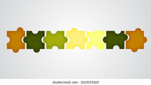 Colorful Material Design Puzzles Pieces. Puzzle elements