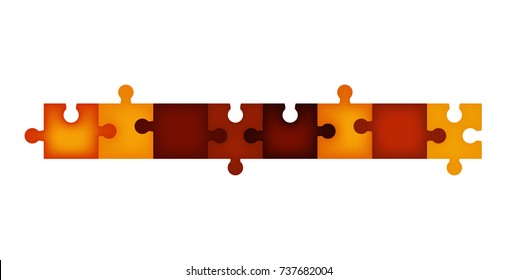 Colorful Material Design Puzzles Pieces. Puzzle elements
