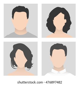 Colorful material vector people avatar (man and woman)