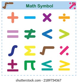 Colorful math symbol 2D with modern design