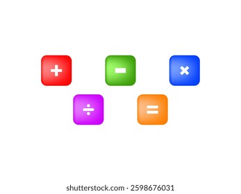 Colorful Mathematical Math Symbols Cube. Plus Minus Divide 