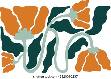 Colorful Matisse Flower Element Illustration