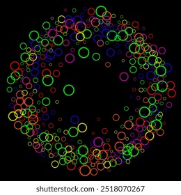 Colorful matte soft balls in different sizes flying over white background.  Vector background
